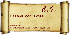 Czimbalmos Ivett névjegykártya